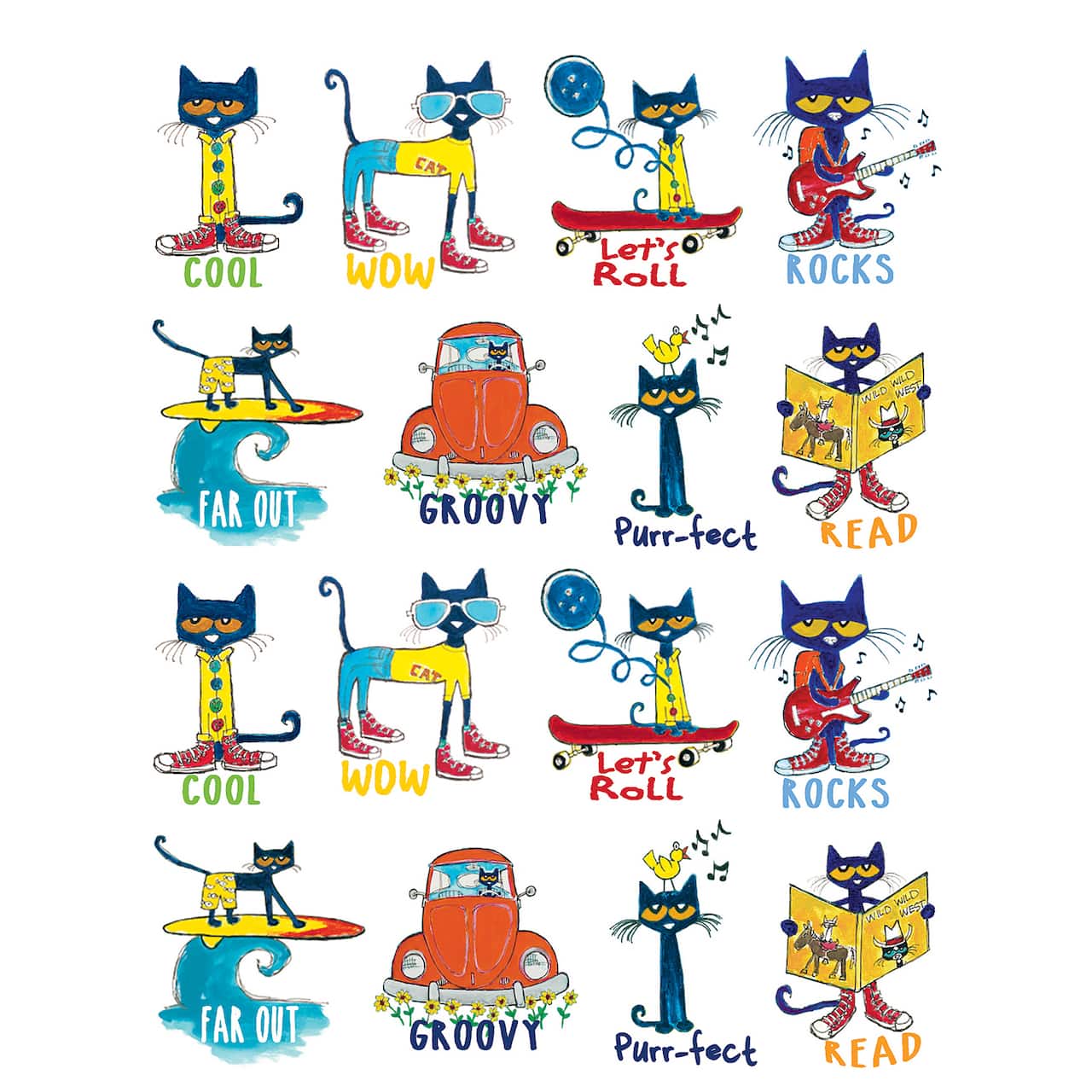 Edupress® Pete the Cat Stickers, 12 Packs of 96